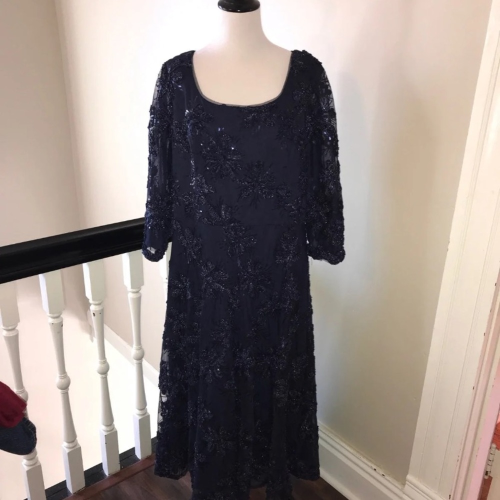 Alex Evenings Navy Blue Dress